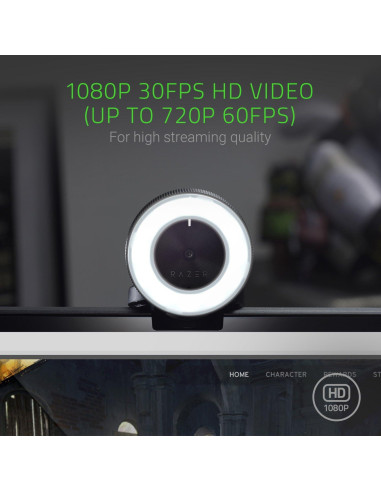 Cámara Web Razer Kiyo 1080p 30 FPS Luz de Anillo
