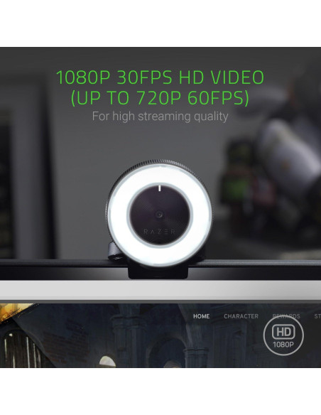 Cámara Web Razer Kiyo 1080p 30 FPS Luz de Anillo