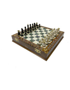 Juego de Ajedrez Grande Antochia Crafts - Tablero de Madera 42x42cm