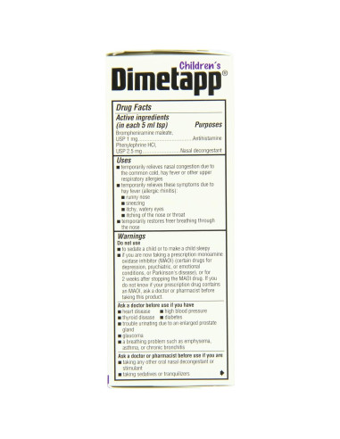 Dimetapp Frío y Alergia Niños 24 Oz Antihistamínico Uva
