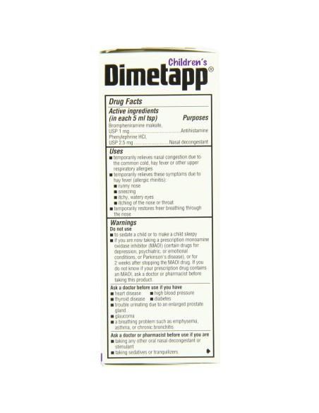 Dimetapp Frío y Alergia Niños 24 Oz Antihistamínico Uva