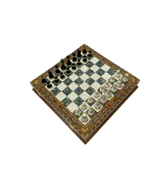 Juego de Ajedrez Grande Antochia Crafts - Tablero de Madera 42x42cm