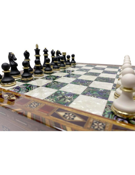 Juego de Ajedrez Grande Antochia Crafts - Tablero de Madera 42x42cm