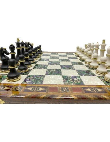 Juego de Ajedrez Grande Antochia Crafts - Tablero de Madera 42x42cm