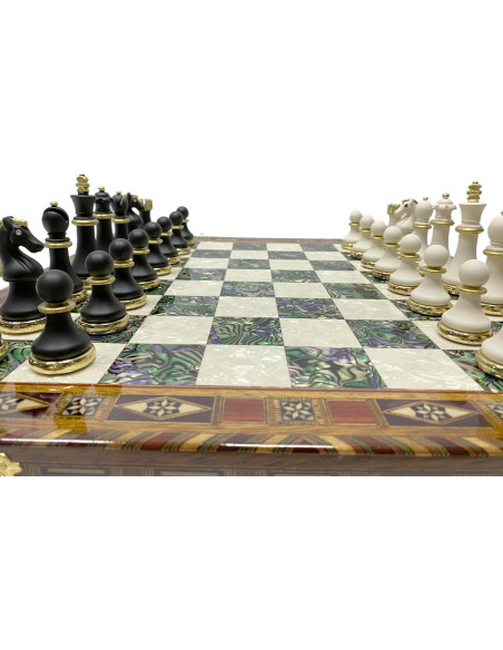 Juego de Ajedrez Grande Antochia Crafts - Tablero de Madera 42x42cm