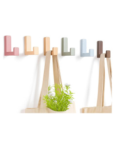 6 Ganchos de Pared Adhesivos de Madera Teenyyou - Color Bohemio