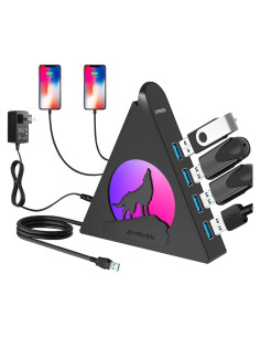 Hub USB 3.0 JoyReken de 6 Puertos con Carga Rápida y RGB