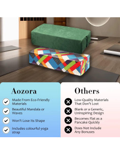 Almohada Bolster de Yoga Aozora Verde 63.5x25.4x15.2 cm 2