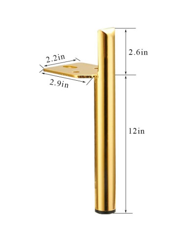 Piernas de Mueble Doradas ALXEH 30.48 cm Estilo Mid-Century