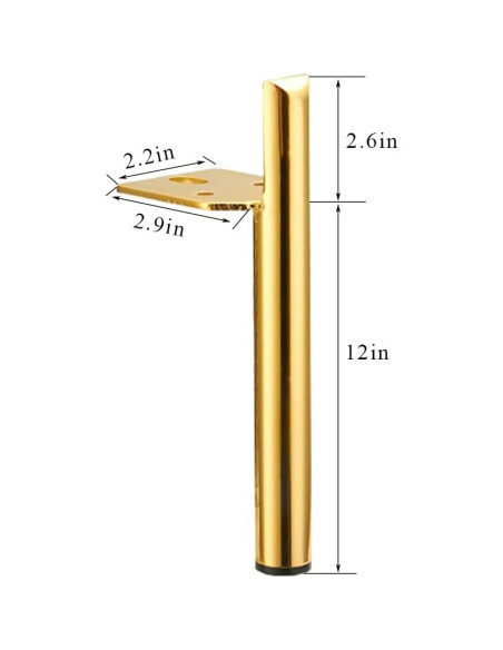Piernas de Mueble Doradas ALXEH 30.48 cm Estilo Mid-Century