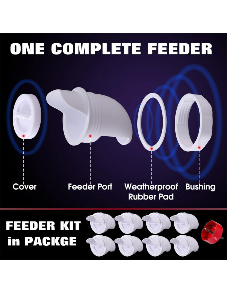 Alimentador Automático de Aves de Corral AFAKE, 8 Puertos, Libre de BPA