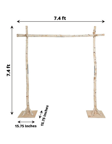 Arco de Boda Cuadrado de Madera de Abedul 2.3m Tableclothsfactory