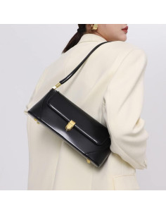 Bolso de Hombro Vintage para Mujeres Cuiab - Negro 27.94x9.4x11.43 cm 2