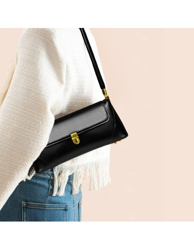 Bolso de Hombro Vintage para Mujeres Cuiab - Negro 27.94x9.4x11.43 cm