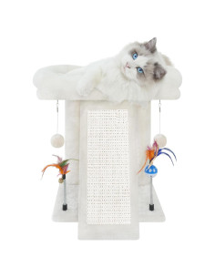 Árbol para Gatos TWDEPART Beige con Rascador y Juguetes