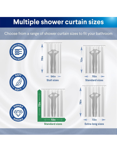 Cortina de Ducha CLOROX 2-en-1 Tela Impermeable 182x182cm Negro