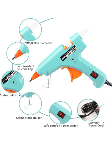 Kit de Mini Pistola de Pegamento Caliente OUREPOCA con 30 Palitos