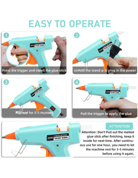 Kit de Mini Pistola de Pegamento Caliente OUREPOCA con 30 Palitos