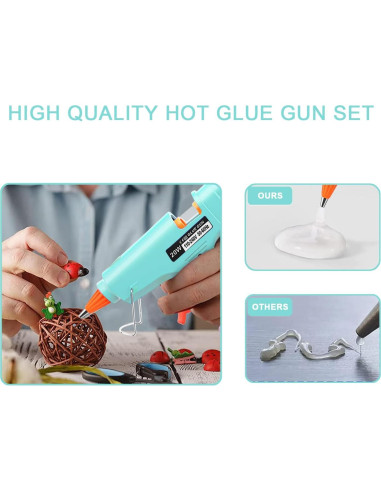 Kit de Mini Pistola de Pegamento Caliente OUREPOCA con 30 Palitos