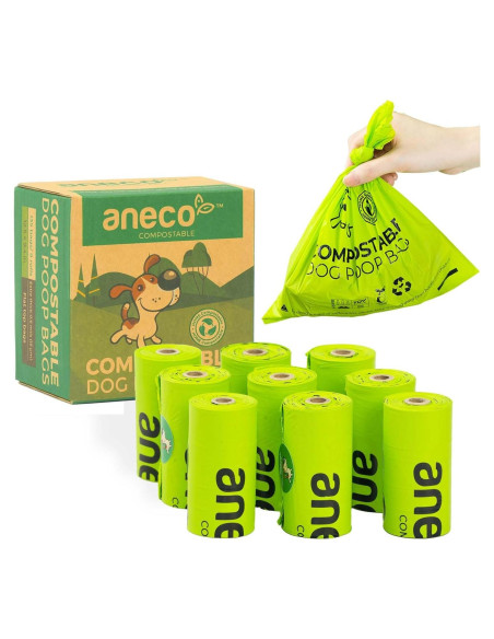 Bolsas Compostables ANECO para Excrementos de Perro - 135 Unidades