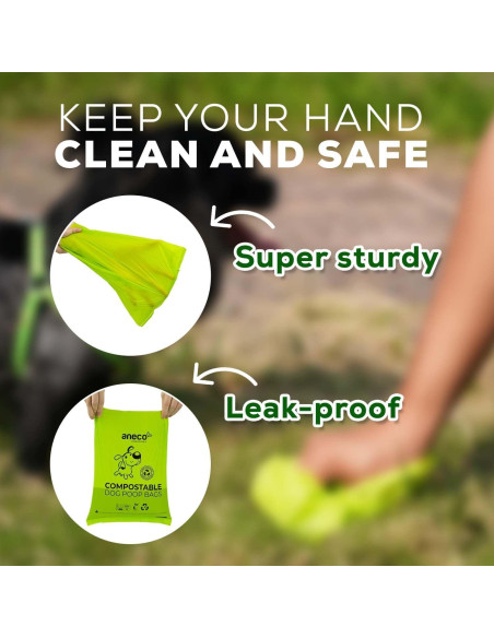 Bolsas Compostables ANECO para Excrementos de Perro - 135 Unidades