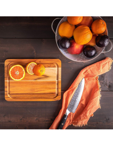 Tabla de Cortar y Servir Lipper International de Teca 30.5x22.9 cm