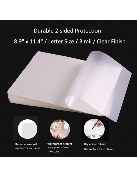 Hojas de Laminado MPRT 22.6 x 29 cm 3 Mil Paquete 200