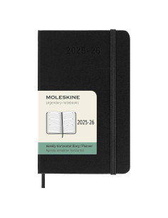 Planificador Semanal Horizontal Moleskine 2025-2026 Pocket Negro