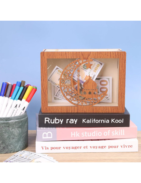 Hucha de Madera para Ahorro con Objetivo 1000 - Dong Yang