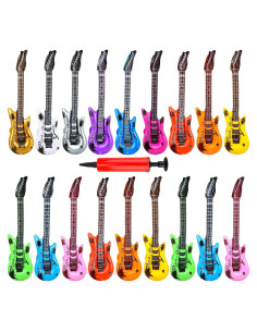 Paquete de 18 Guitarras Inflables de Colores Asortidos 92 cm