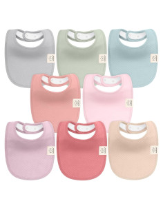 Paquete de 8 Baberos Urban Quin Orgánicos para Bebés Unisex