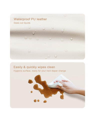 Almohadilla de Cambio de Pañales Premium U - Cuero Impermeable