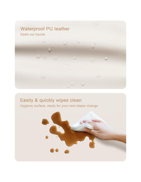 Almohadilla de Cambio de Pañales Premium U - Cuero Impermeable