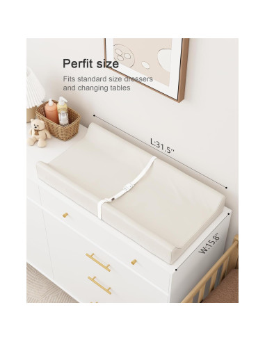 Almohadilla de Cambio de Pañales Premium U - Cuero Impermeable