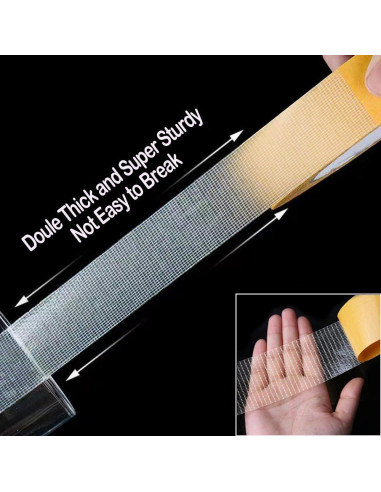 Cinta Adhesiva Doble Cara 3 cm x 20 m PLWCAMI Alta Resistencia