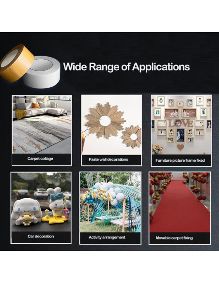 Cinta Adhesiva Doble Cara 3 cm x 20 m PLWCAMI Alta Resistencia