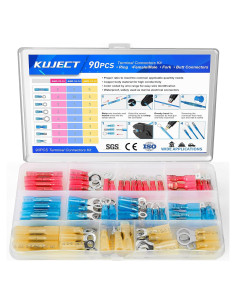 Kit de Conectores de Cable Termocontraíbles Kuject 90PCS