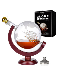 Decantador de Whisky Globo PONPUR 1000ml con Bandeja y Embudo