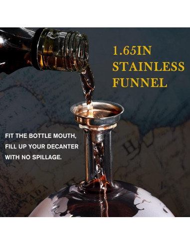Decantador de Whisky Globo PONPUR 1000ml con Bandeja y Embudo