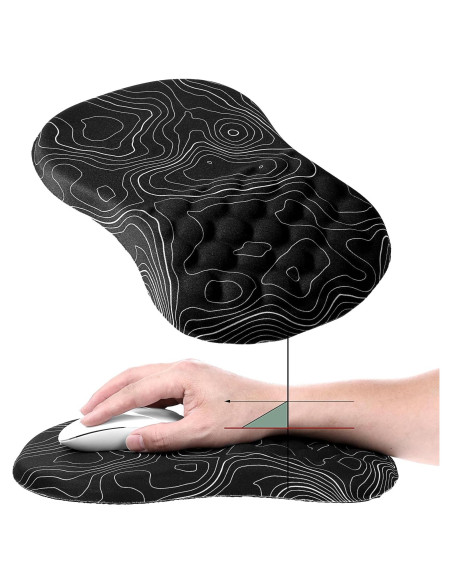 Almohadilla de Ratón Ergonómica WLLHYF con Soporte para Muñeca