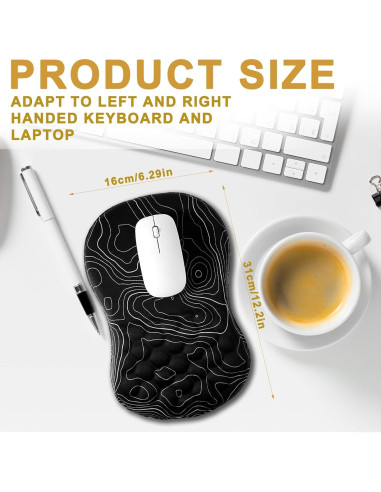 Almohadilla de Ratón Ergonómica WLLHYF con Soporte para Muñeca