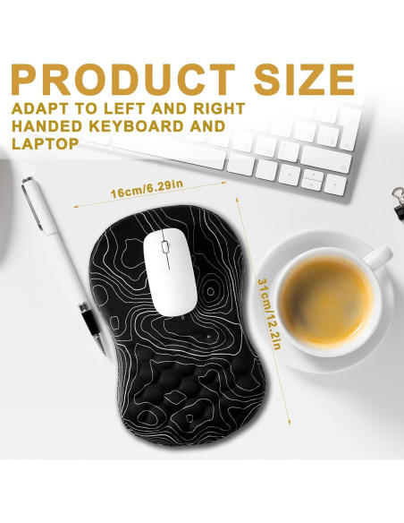 Almohadilla de Ratón Ergonómica WLLHYF con Soporte para Muñeca