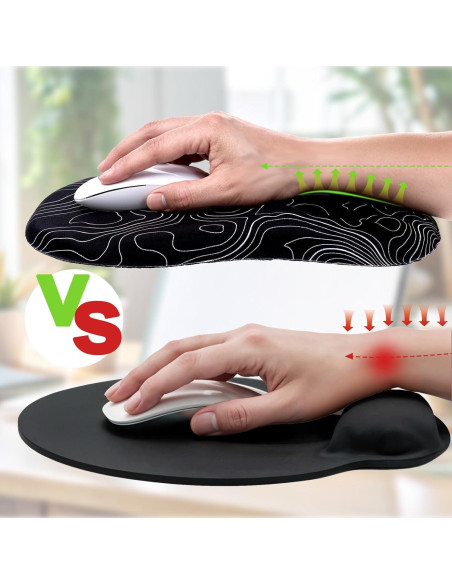 Almohadilla de Ratón Ergonómica WLLHYF con Soporte para Muñeca