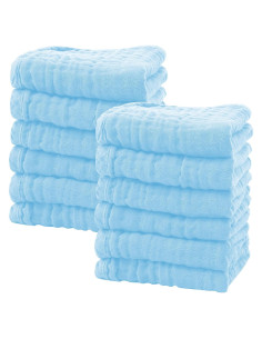 Paquete de 12 Paños de Muselina DOLPHIN DULCE 25.4cm Acuamarina