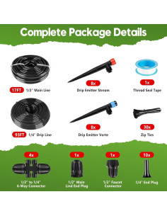 Sistema de Riego por Goteo PUUKU 110FT Automático Jardín 2