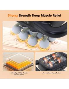 Pistola de Masaje GAXEZO 16 Cabezas, 9 Modos, Negro 2