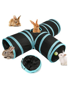 Túnel Colapsable para Conejos BWOGUE 3 Vías Azul 25x25 cm