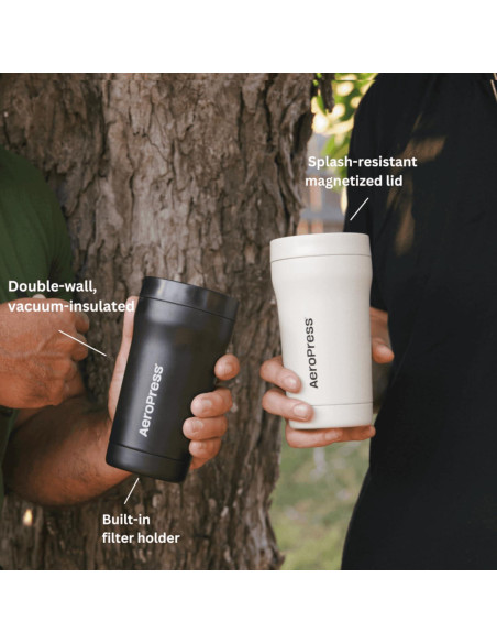 Taza de Café de Viaje AeroPress 473 ml Acero Inoxidable Negro