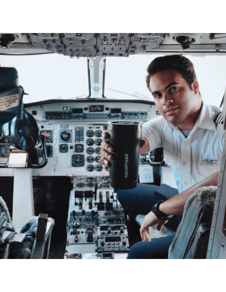 Taza de Café de Viaje AeroPress 473 ml Acero Inoxidable Negro