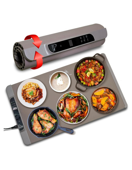Alfombrilla Calentadora de Comida EXHOCO 250W Silicona Gris